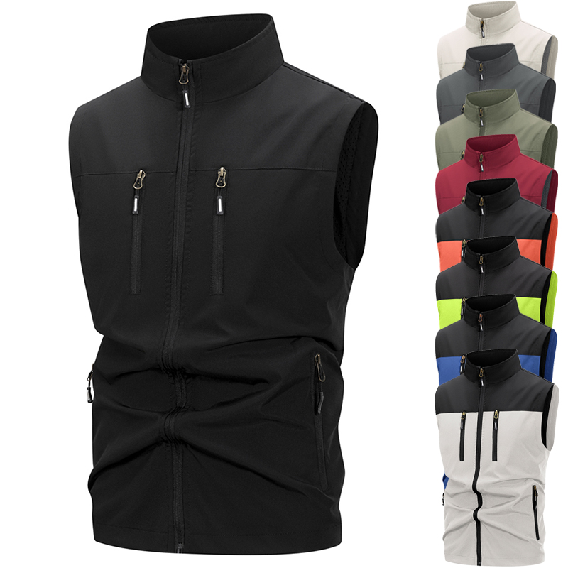 Winter Clothing Hiking - Colete softshell leve masculino com bolsos