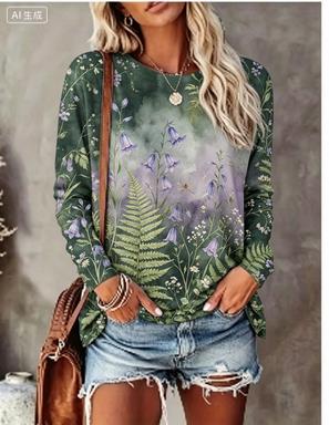 Winter Clothing For Women - Camiseta Feminina de Manga Longa com