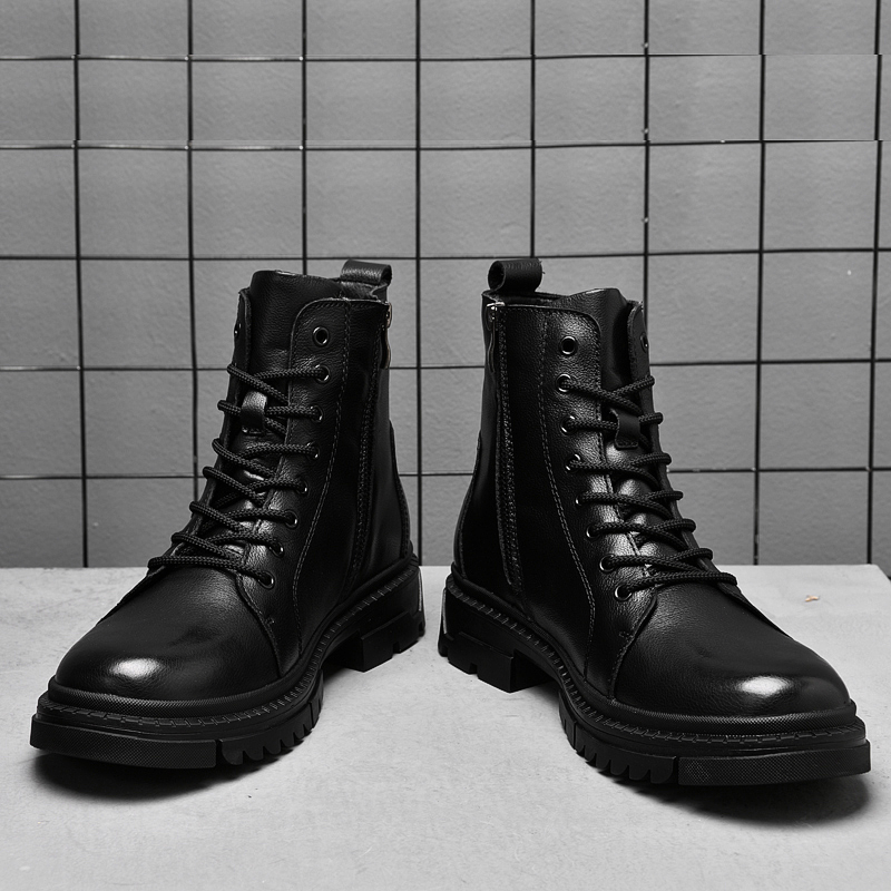 Winter Clothing Hiking - Botas de couro genuíno para homens,