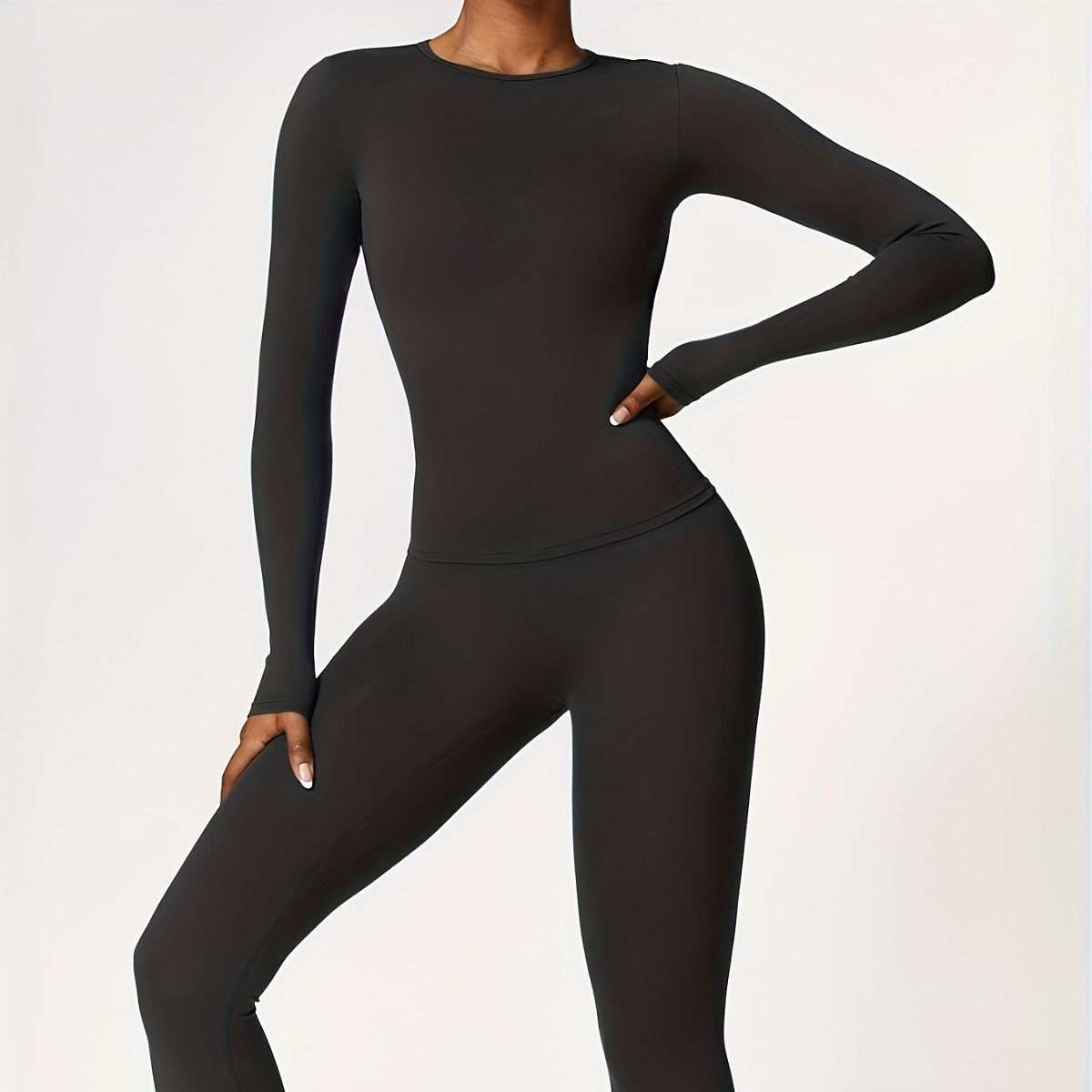 Conjunto de ioga justo e slim, - Winter Clothing For Women avaliação e preço