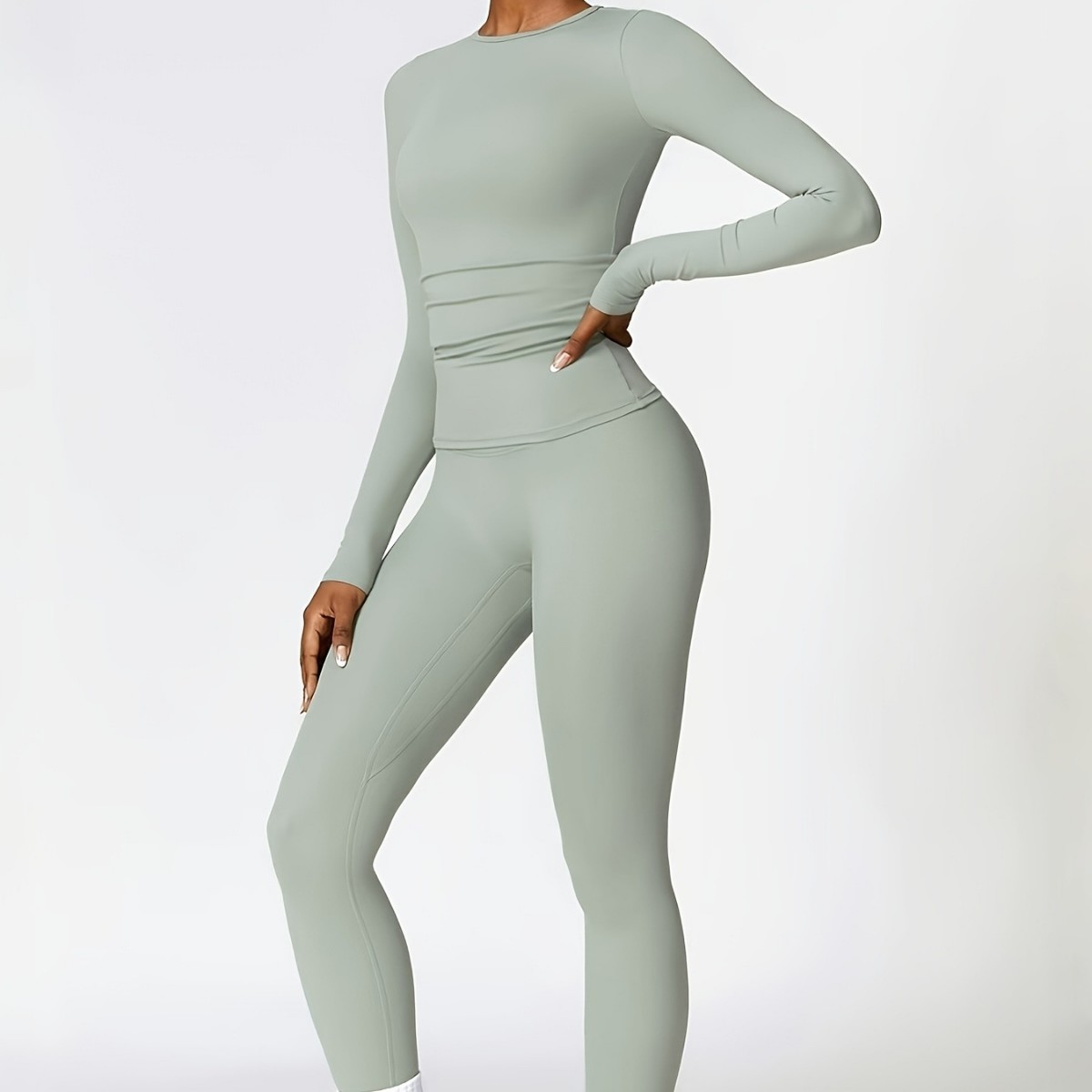 Conjunto de ioga justo e slim, - Winter Clothing For Women avaliação e preço