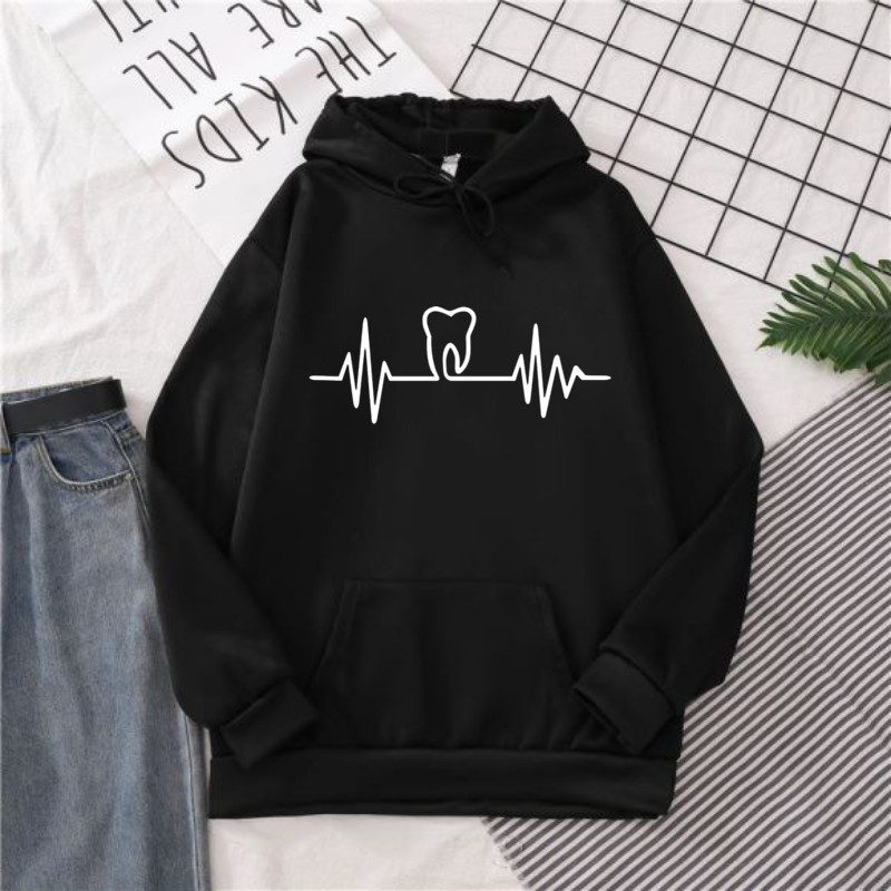 Heatbeat Hoodie Graphic Tooth  - Winter Clothing Drawing avaliação e preço