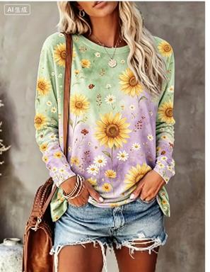 Camiseta Feminina de Manga Lon - Winter Clothing For Women avaliação e preço