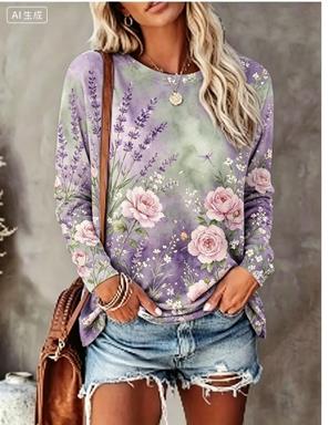 Camiseta Feminina de Manga Lon - Winter Clothing For Women avaliação e preço