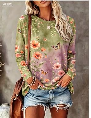 Camiseta Feminina de Manga Lon - Winter Clothing For Women avaliação e preço