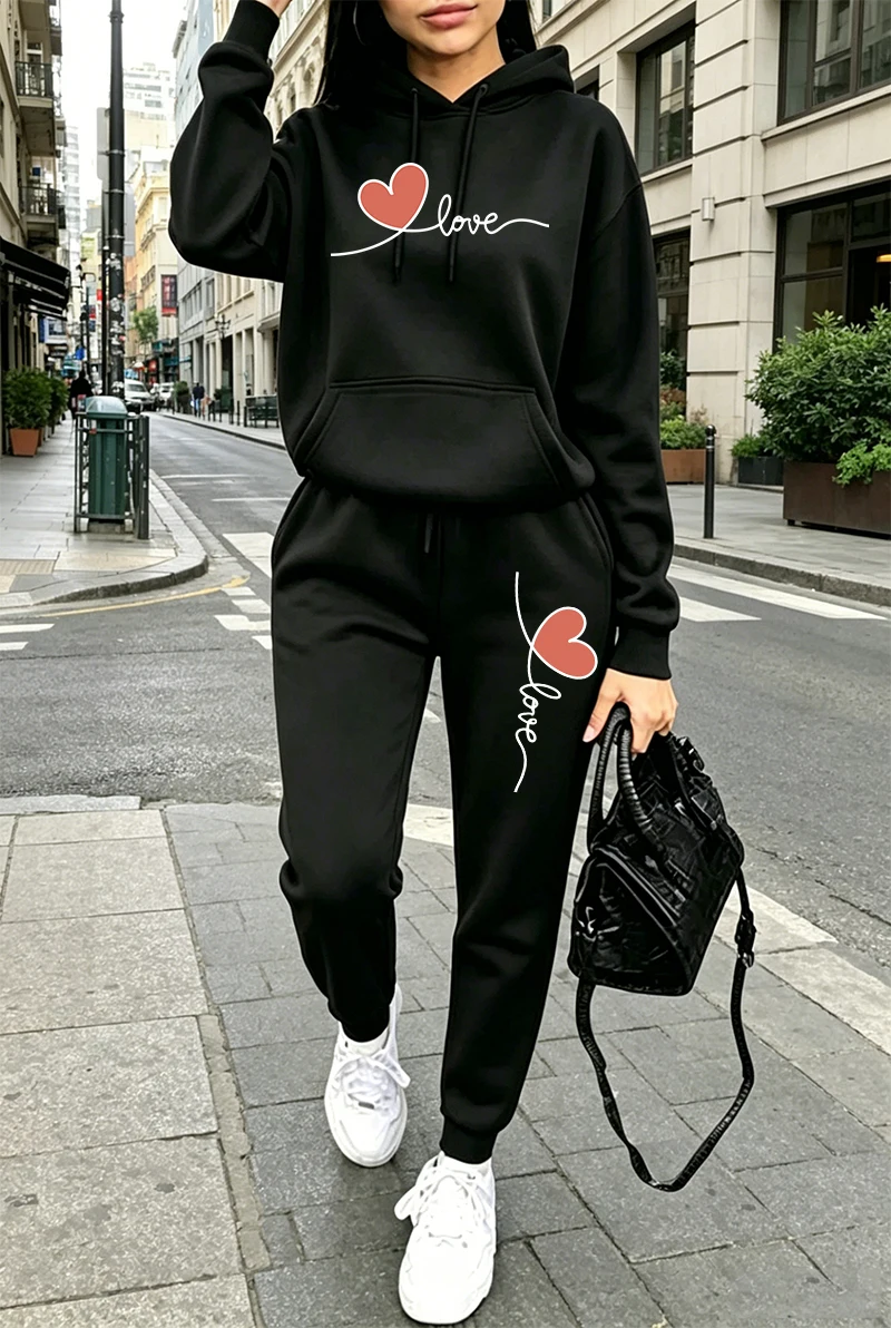 Conjunto de Moletom Feminino E - Winter Clothing For Women avaliação e preço